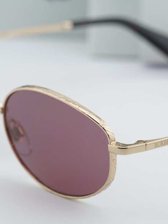 Burberry BE3169 11091A Oval Sunglasses - Gold/Violet main image 9